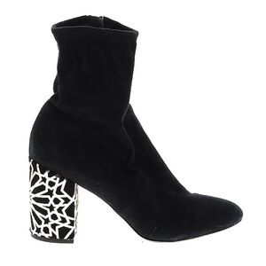 Via Spiga Black Velvet Heeled Boots